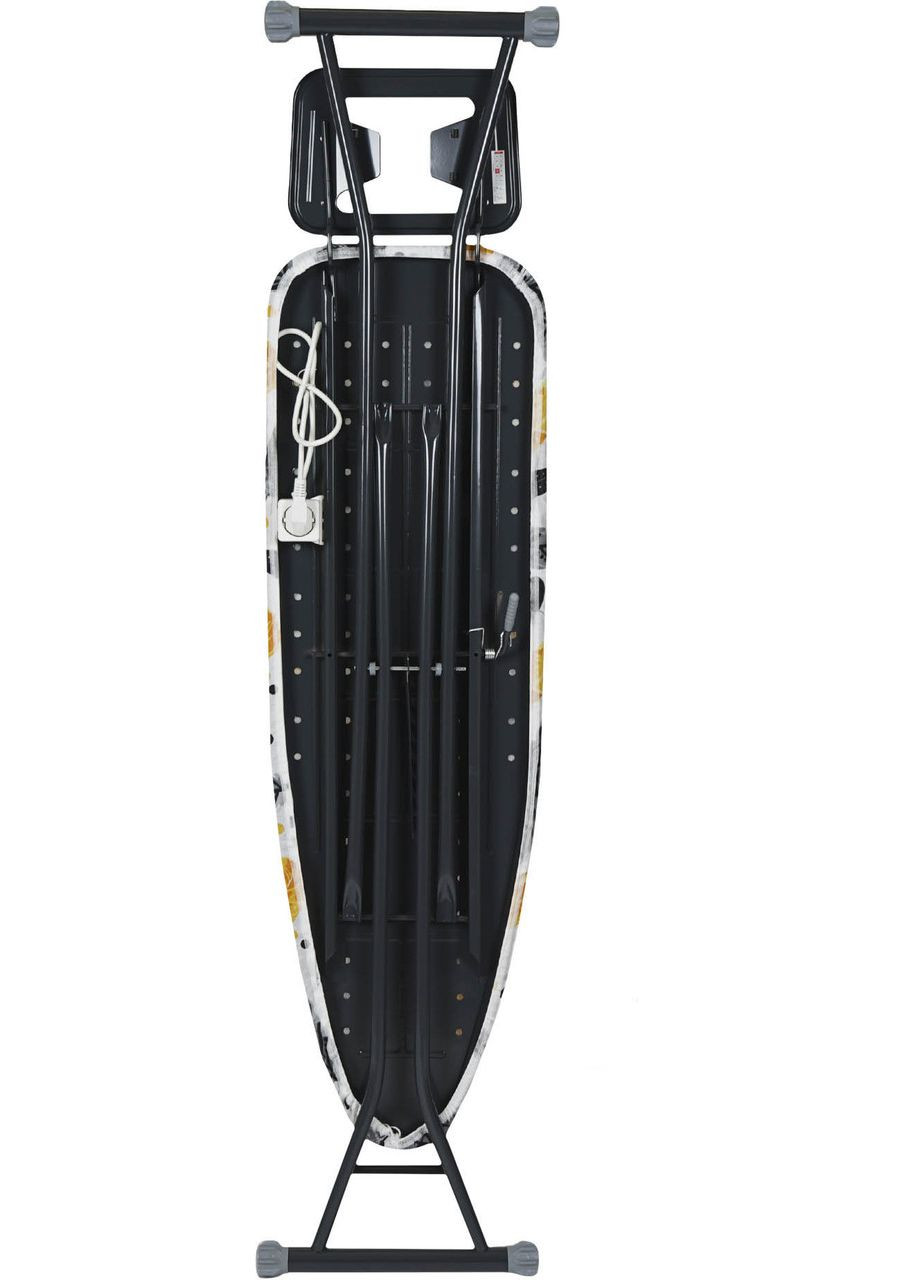 Гладильная доска ALPINE PLUS 110 х 33 см моноблок с розеткой Желто-черные перья (EH11033MPL-2) EUROHOME (322127319)