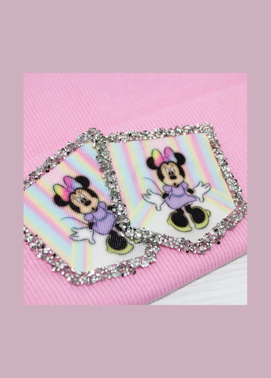 Нашивка з акриловим камінням "Minnie" кишеня (4899) No Brand (335812493)