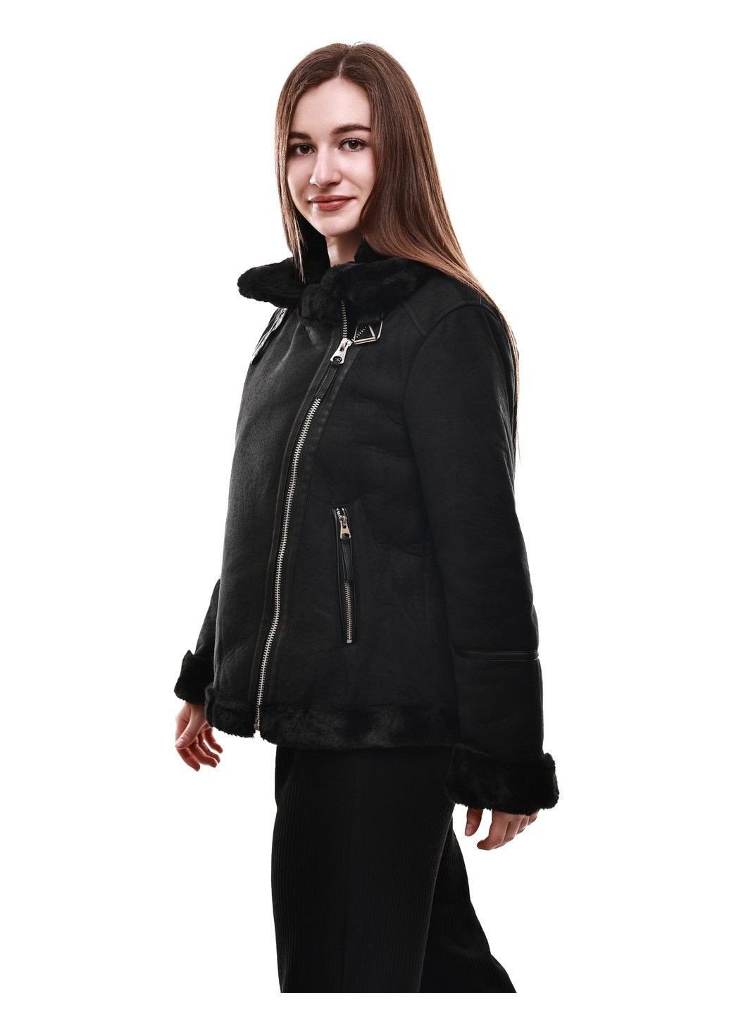 Чорна зимня куртка зимова жіноча M@C