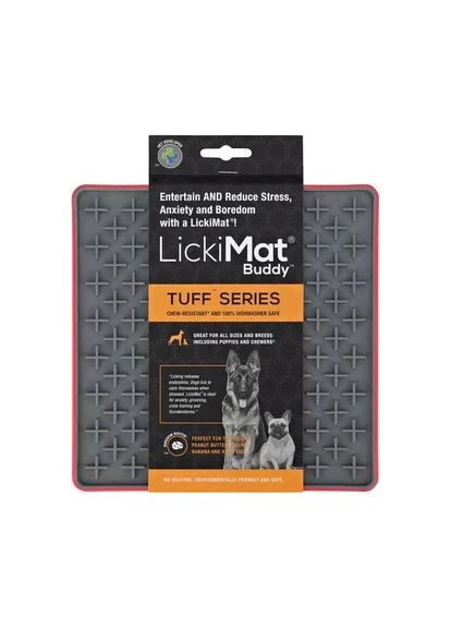Лизальний килимок антистрес для собак Buddy Tuff Red, тверда основа LickiMat (387663139)
