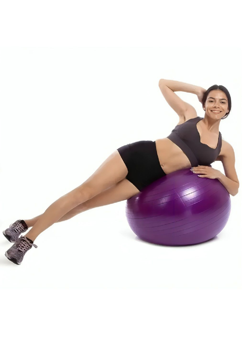 М'яч фітбол для фітнесу вправ йоги пілатесу з максимальним навантаженням до 200 кг діаметр 60 см (480517-Prob) Фіолетовий Unbranded (336592800)