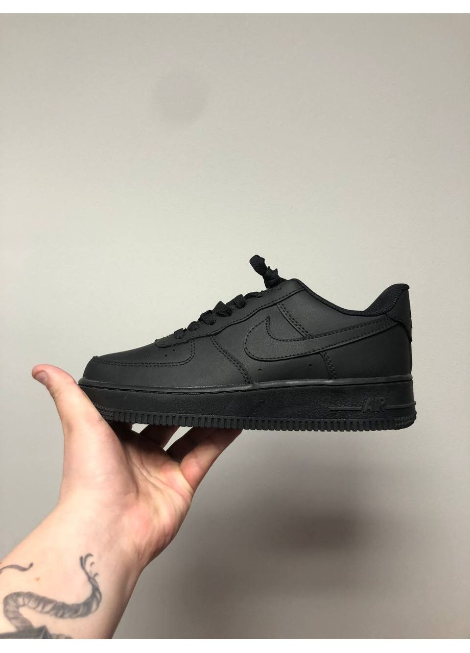 Чорні Осінні кросівки чоловічі nike air force 1 classic premium black найк аір форс 1 преміум No Brand