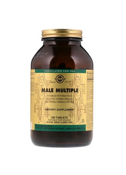 Витамины для мужчин (Male Multiple),, 180 таблеток (SOL01714) Solgar (266038855)