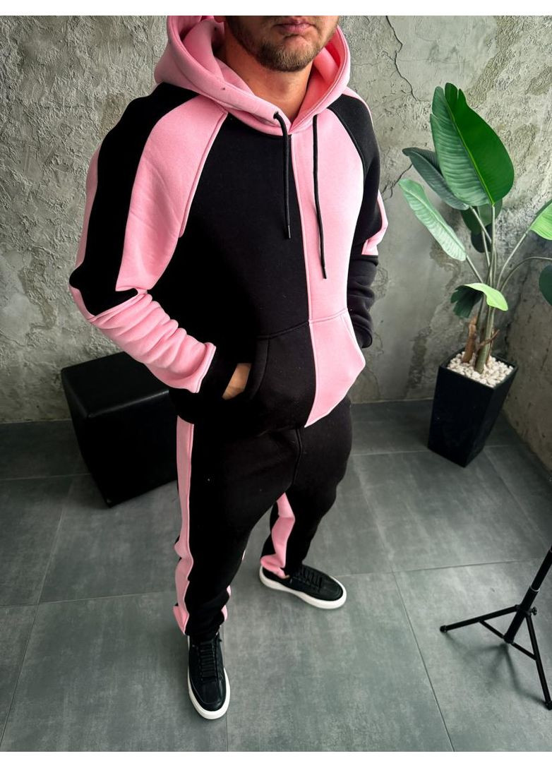 Костюм на флисе утепленный стильный модный осень весна мужской No Brand (370954828)