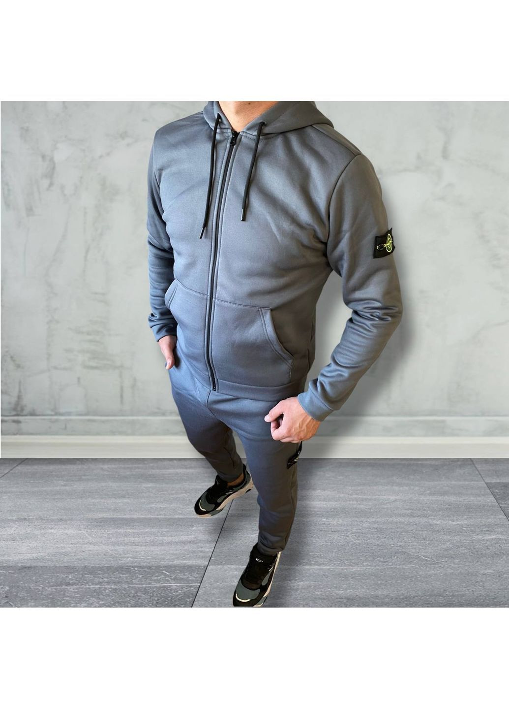 Зимний мужской спортивный комплект (куртка+костюм+шапка+бафф) No Brand (369489910)