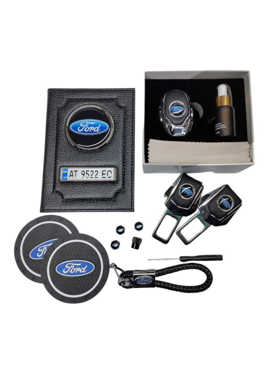Комплект з логотипом, обкладинка для документів форд, ароматизатор, ковпачки, підсклянники Ford (331018137)