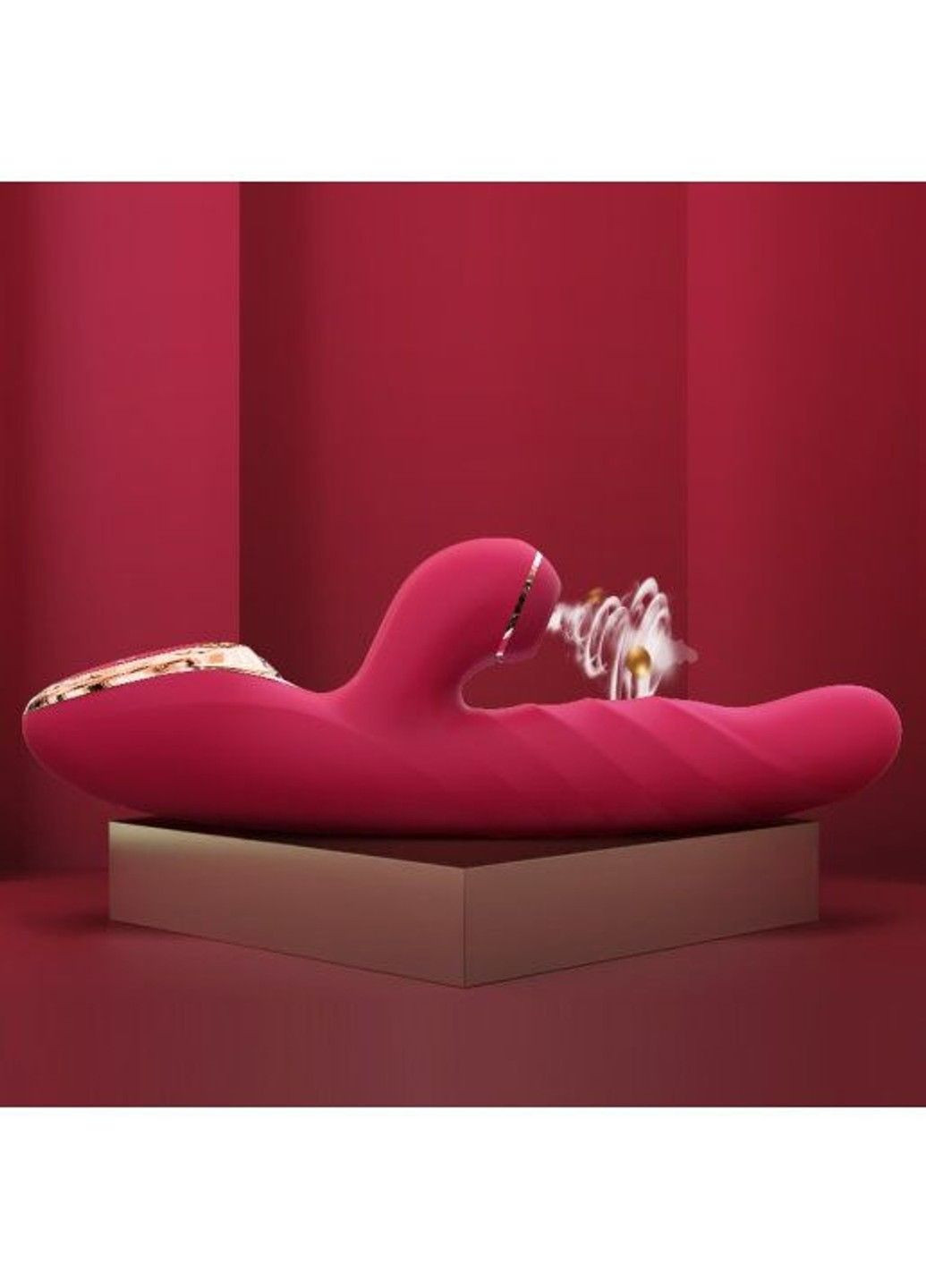 Вібратор-кролик з вакуумною стимуляцією і стовбуром, що обертається A-King Max Red KisToy (316156221)