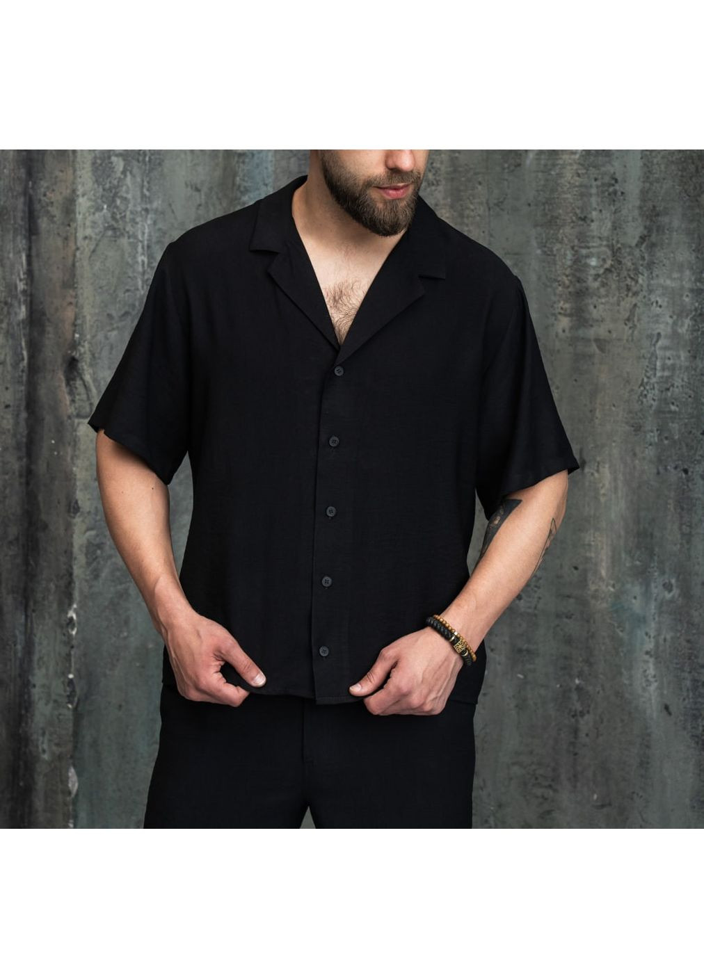 Черная коктейльный, откровенный, повседневный, кэжуал, вечерний рубашка однотонная Intruder