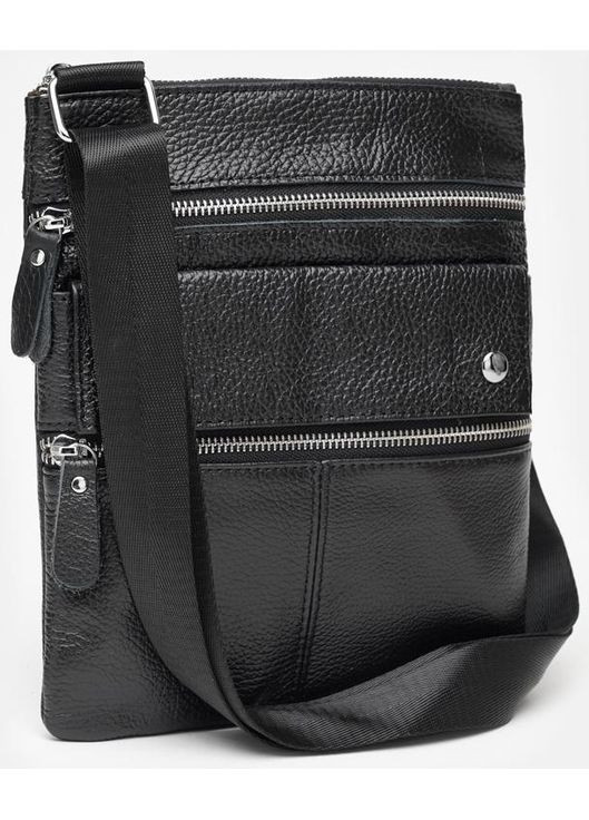 Сумка планшет через плече чоловіча з натуральної шкіри для телефону та документів маленька Чорний 38017 Keizer (355245201)