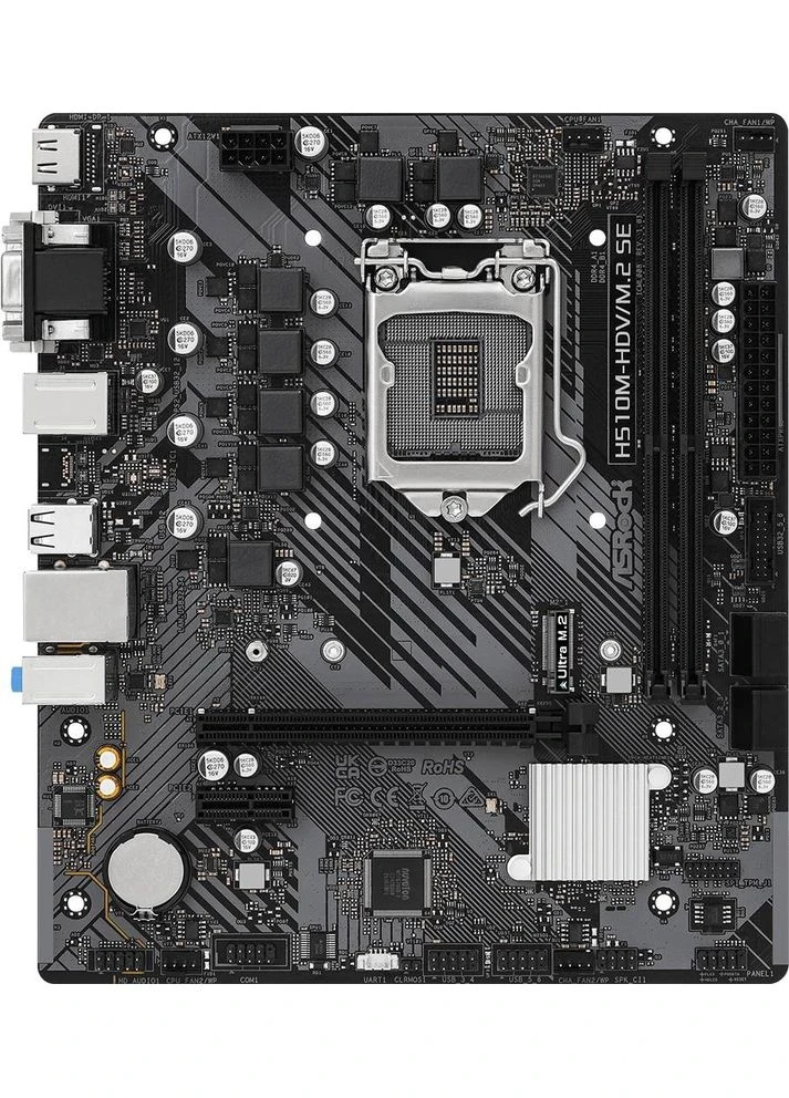 H510M-HDV/M.2 SE (1200/H470, 2*DDR4, 1xPCIex16, HDMI/DVI/VGA, 4xSATA, M.2, GLan, 7.1ch, mATX) ASRock (370618796)