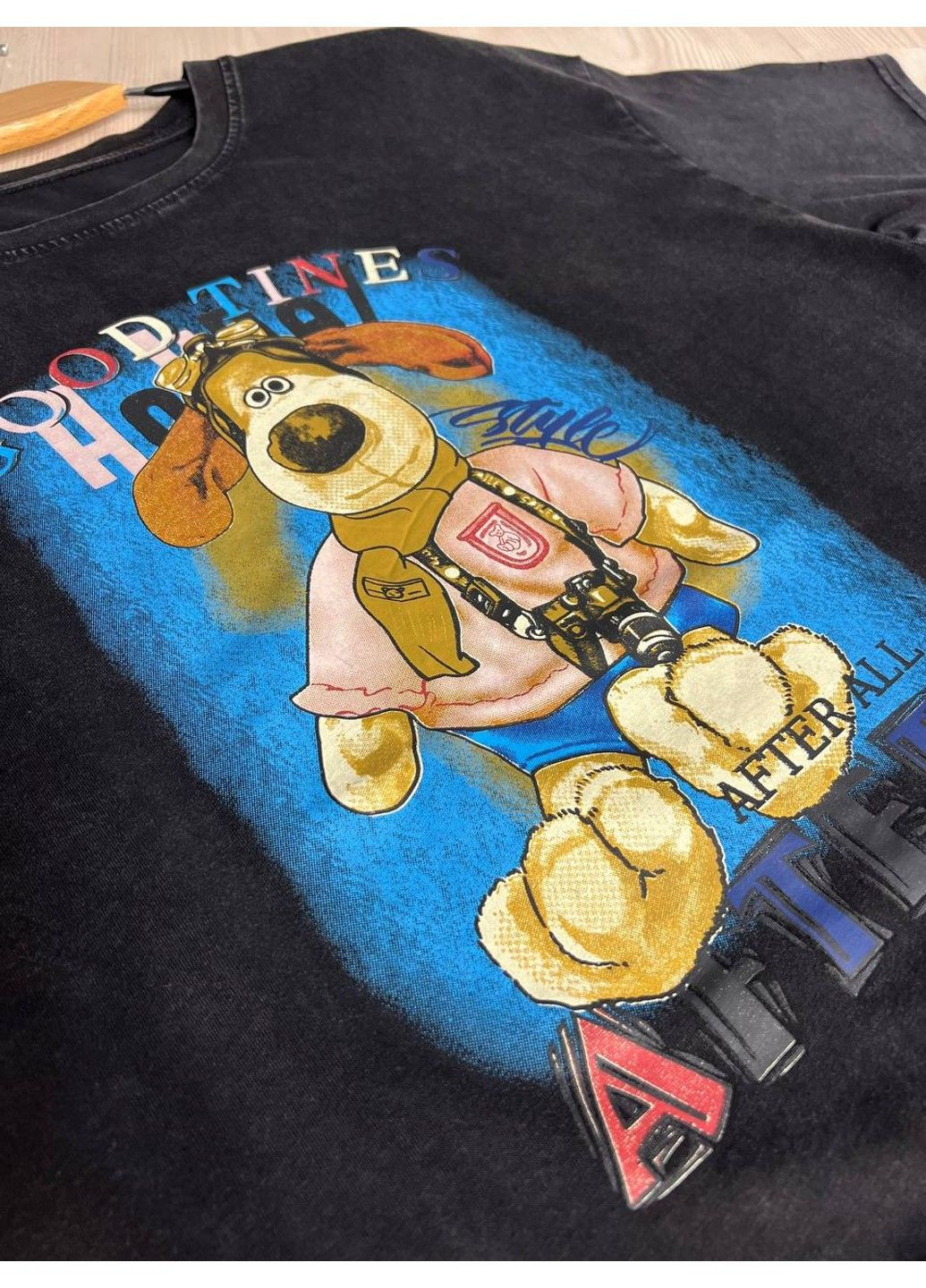 Футболка жіноча YIGOU 74 тай дай оверсайз з принтом собака No Brand - (329655373)