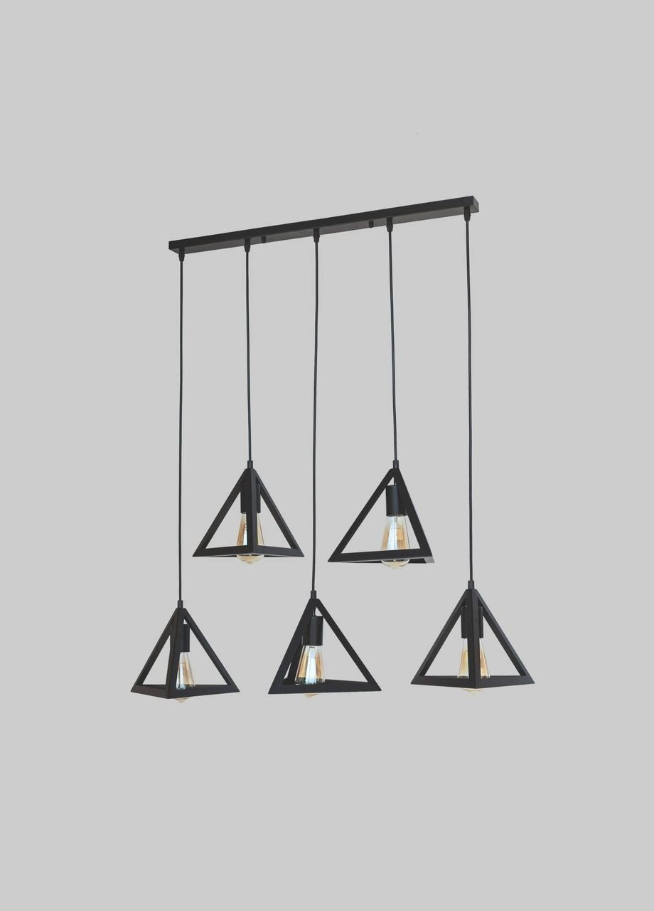 Чорна люстра із п'яти трикутників (56-PR220F-5 BK(700)) No Brand (370071776)