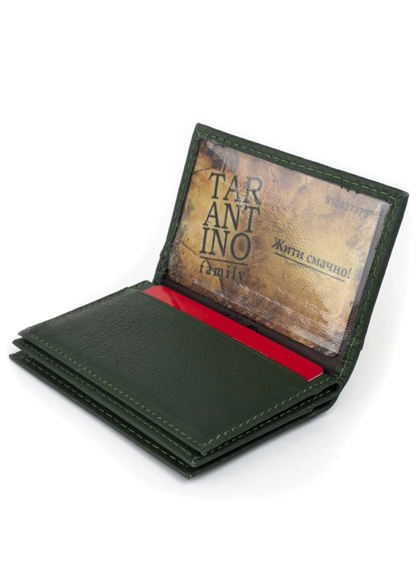 Визитница-книжка Зеленая 10х6,5х1 см st leather (391299604)