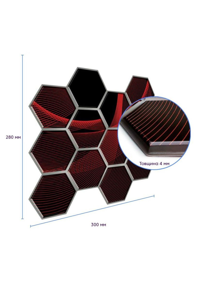 Декоративная ПВХ плитка на самоклейке 280х300х5мм Соты, цена за 1 шт. (СПП-503) SW-00000667 Sticker Wall (360920408)