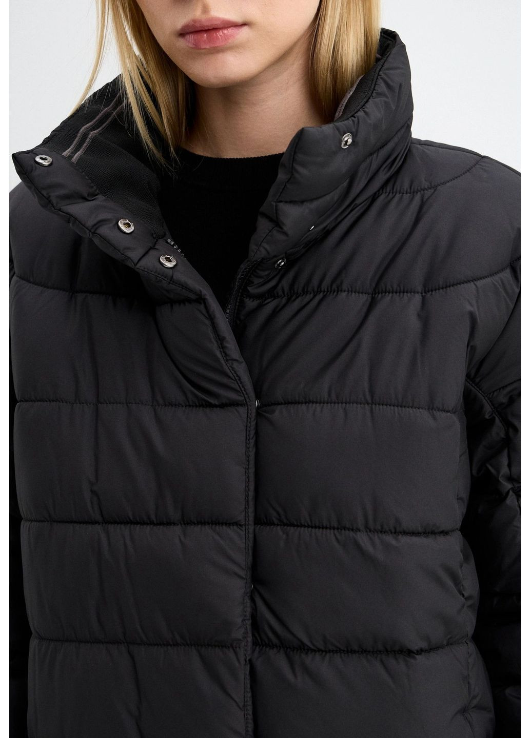 Чорна зимня стьобане пальто Tom Tailor