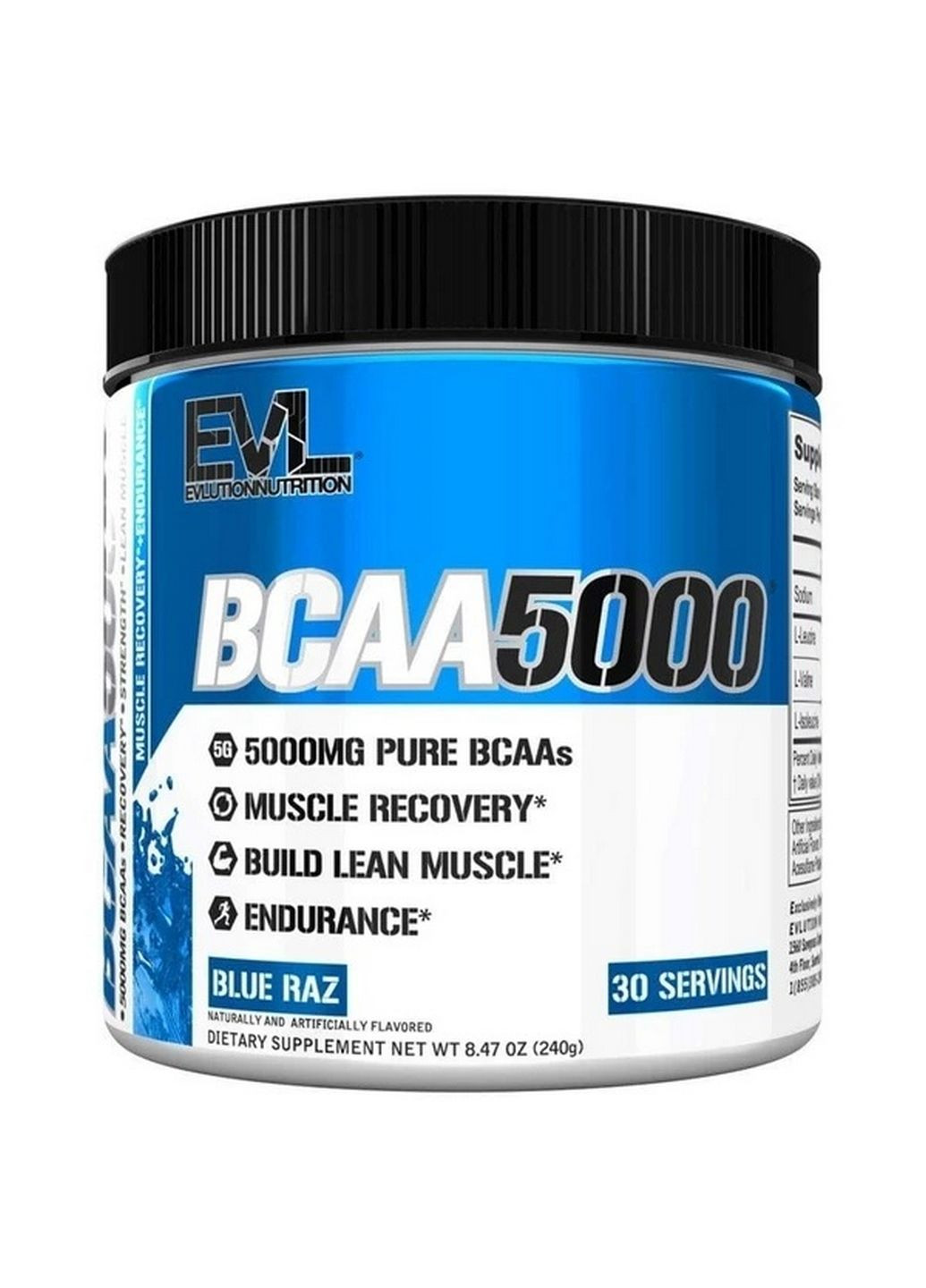 Аминокислота BCAA EVL BCAA 5000, 30 порций Ежевика (240 грамм) EVLution Nutrition (293420382)