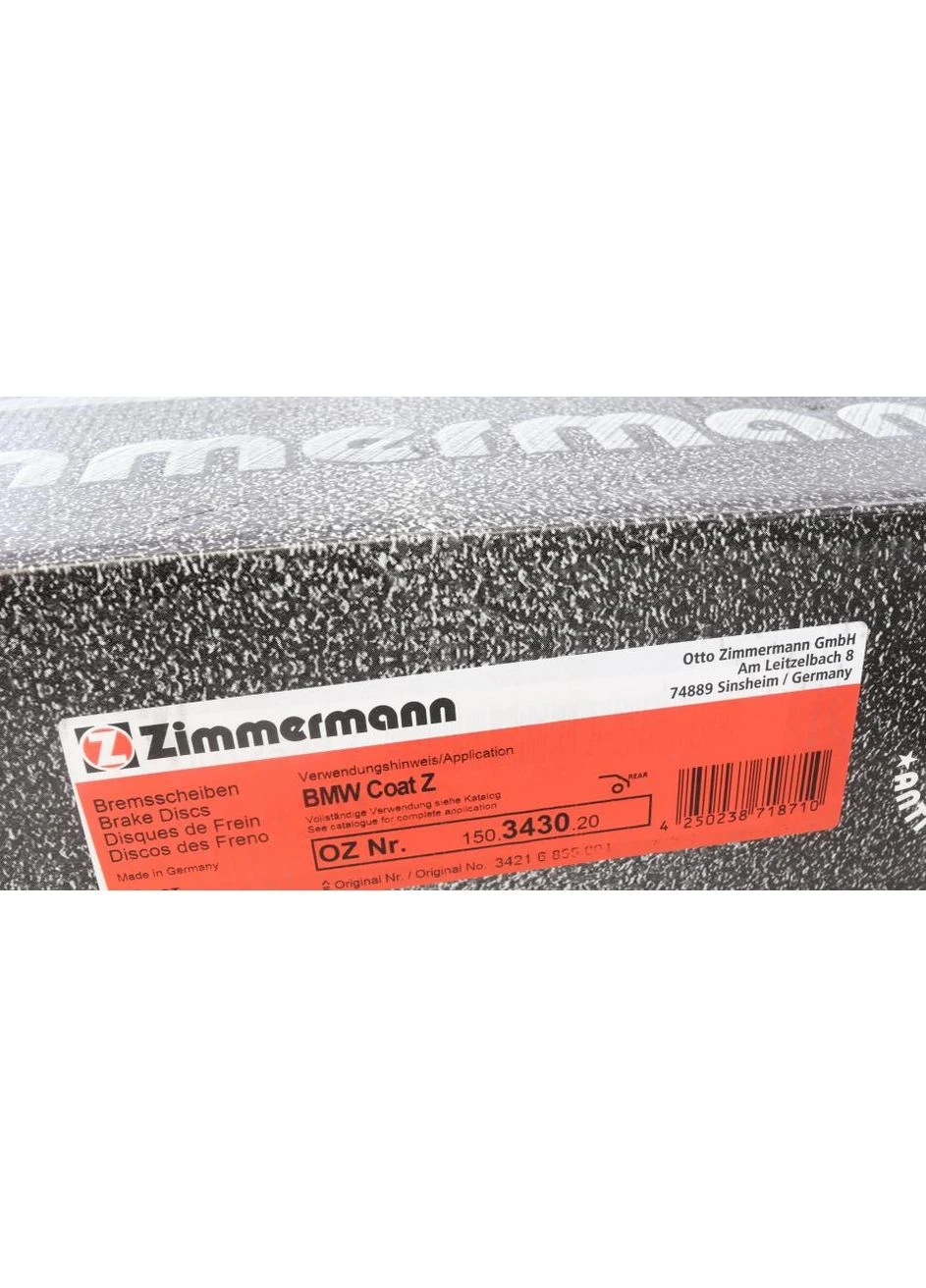Диск тормозной (задний) BMW 3 (E90) 2.5-3.0/2.0d 04-11 (336x22) (с покрытием) (вентилев 150.3430.20 (opt-om) ZIMMERMANN (354757567)