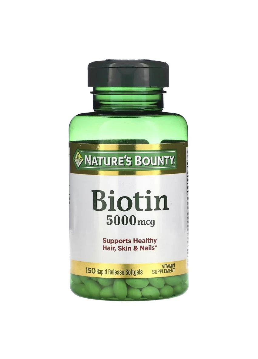 Біотин швидкого вивільнення, 5000 мкг, Biotin,, 150 гелевих капсул Nature's Bounty (315146232)