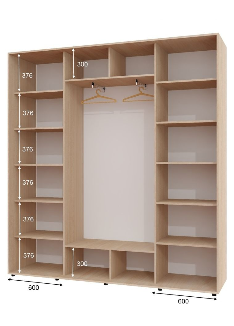 Шафа-купе тридверна 220*45*220 Дуб молочний Дзеркало з піскострумним малюнком ШК-05 Алекса (360479204)