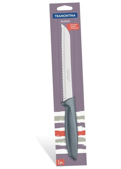 Кухонний ніж Plenus для хліба 178 мм Сірий (23422/167) Tramontina (292310647)