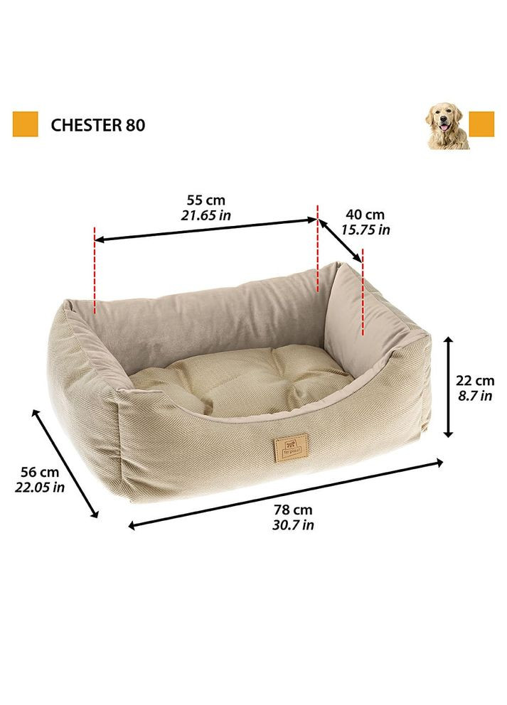 Лежак з двосторонньою подушкою Chester 80 Bedding для котів та собак 55*66*78 см 8010690180120 Ferplast (268547966)