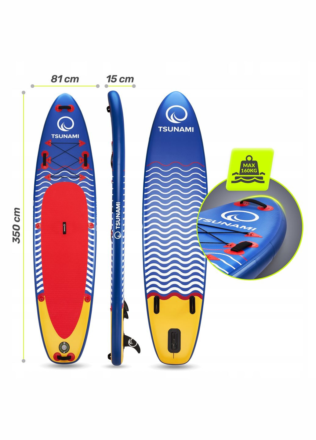 Надувная SUP доска 350 см с веслом Wave T04 () TSUNAMI P-5907739314239 (342758405)
