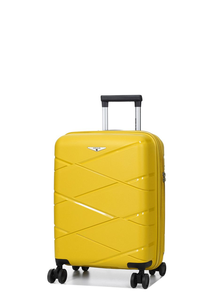 Чемодан малый S полипропилен жёлтый 55х38х24+5см/49л/3кг/ 289 WORLDLINE (324802225)