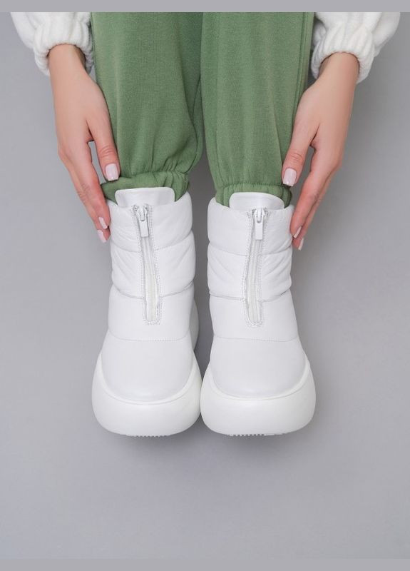Зимние белые теплые ботинки дутики ISSA PLUS