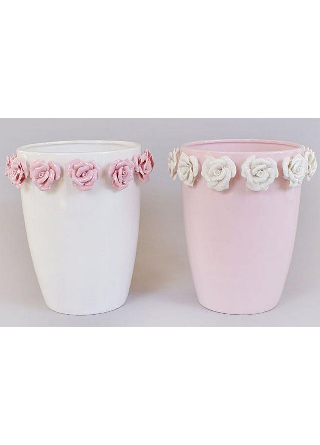 Ваза фарфорова "золотий сад" wide pink glass with roses Bona (282582956)