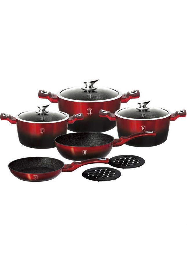 Набір посуду Burgundy Metallic Line 10 пр. (BH 1631N) Berlinger Haus (323044072)