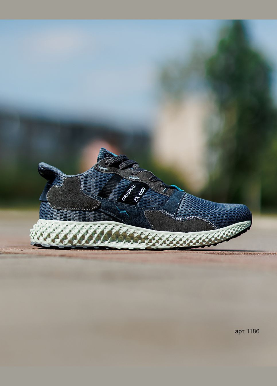 Синие летние мужские кроссовки navy Demax ZX 4000 4D