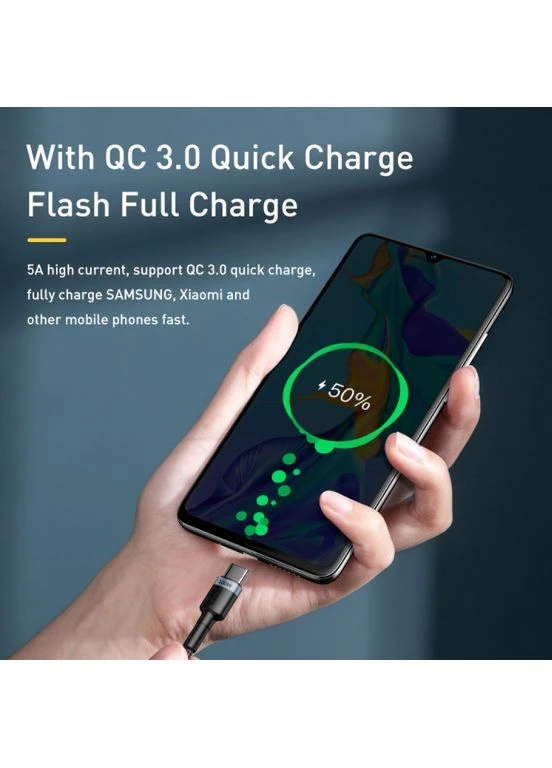 Кабель Cafule PD2.0 Flash Type-C to Type-C 100W 2 м (CATKLF-ALG1) Baseus (386176710)