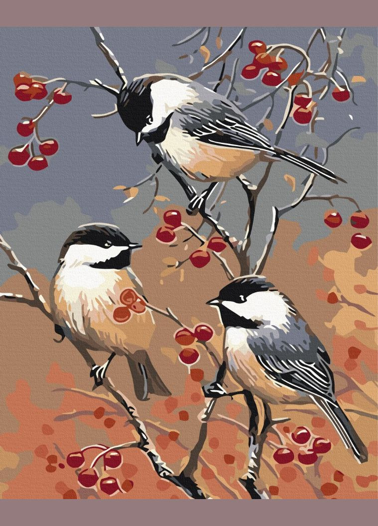 Картина по номерам Синички вернулись Картины в цифрах животного Раскраска птицы 40х50см BS52193 Brushme (308988285)