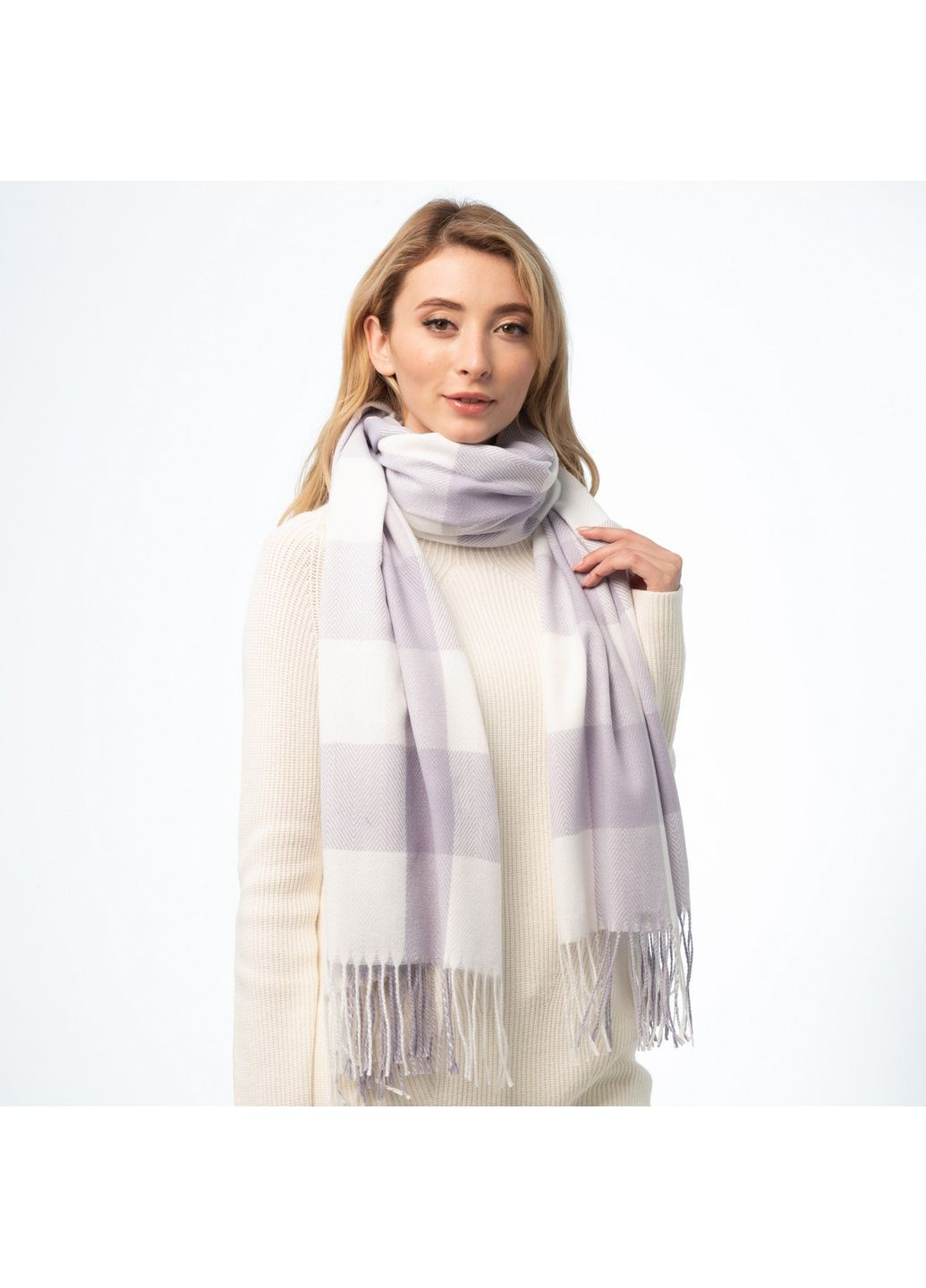 Палантин жіночий клітинка кашемір HUGHS LuckyLOOK 239-586 (322789957)