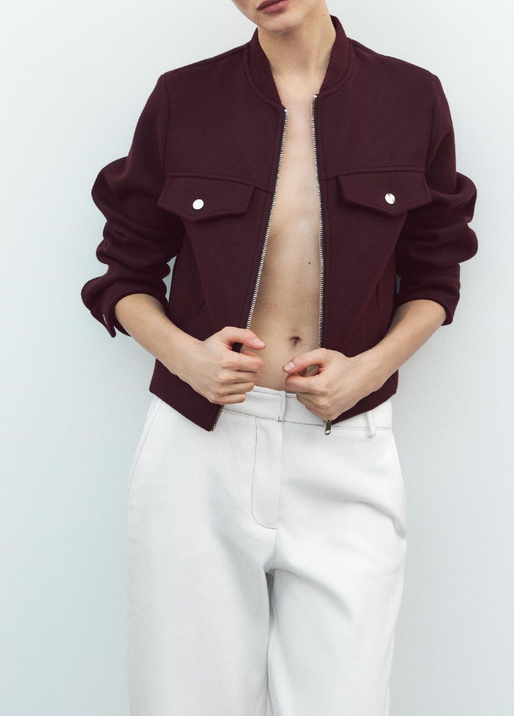 Бордова демісезонна куртка Zara