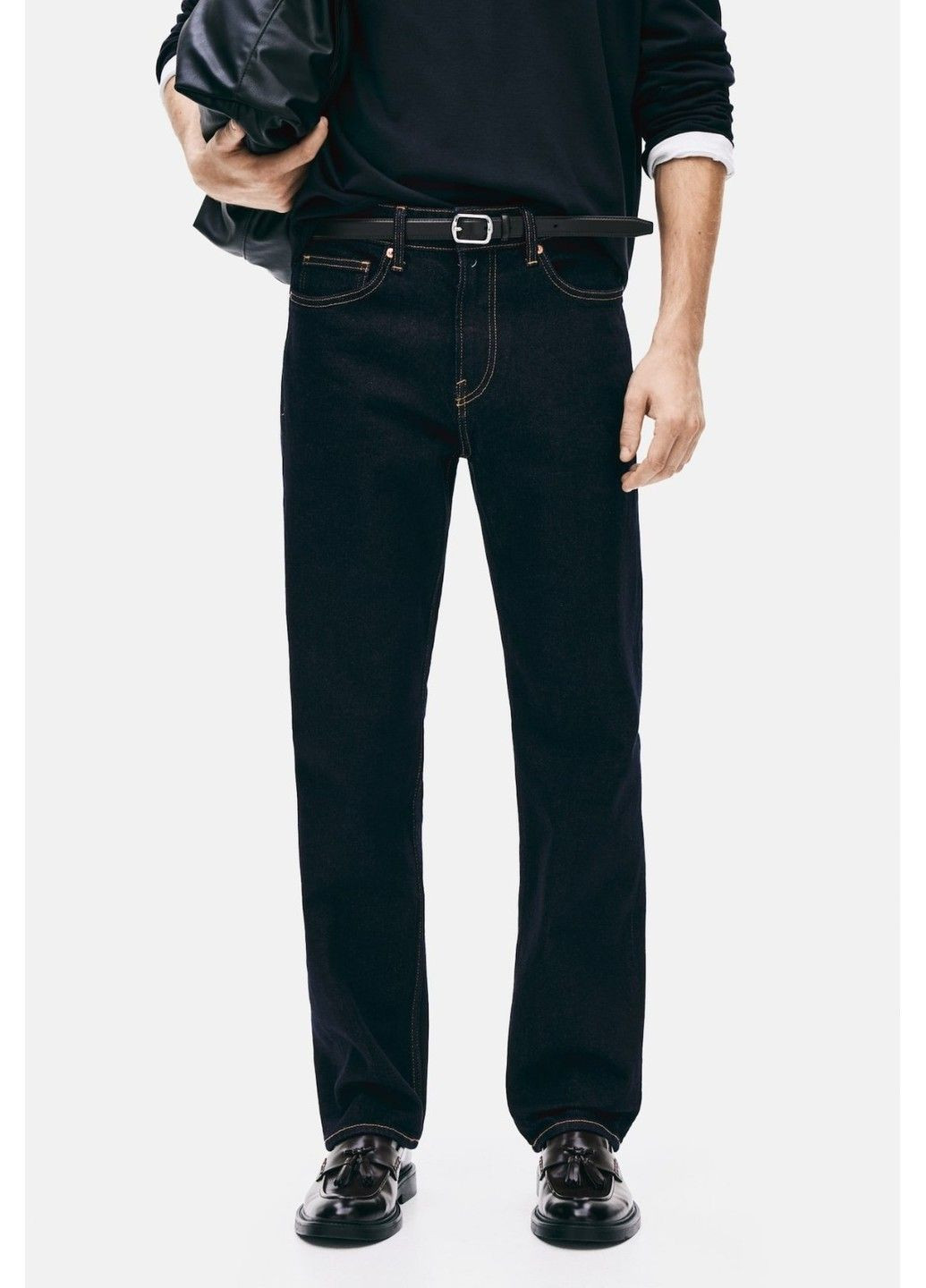 Темно-синие повседневный демисезонные брюки H&M