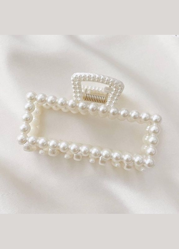 Крабик для волос CWa 10 см Квадрат Молочный (L103296) No Brand (349844049)