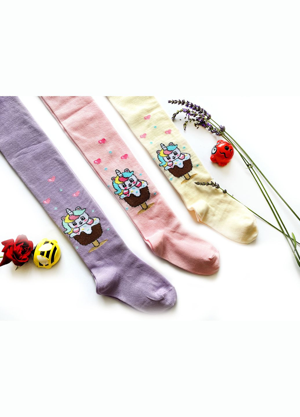 Колготки дитячі. Єдиноріг-морозиво. Колір: Фіолетовий Крокус (338427397)