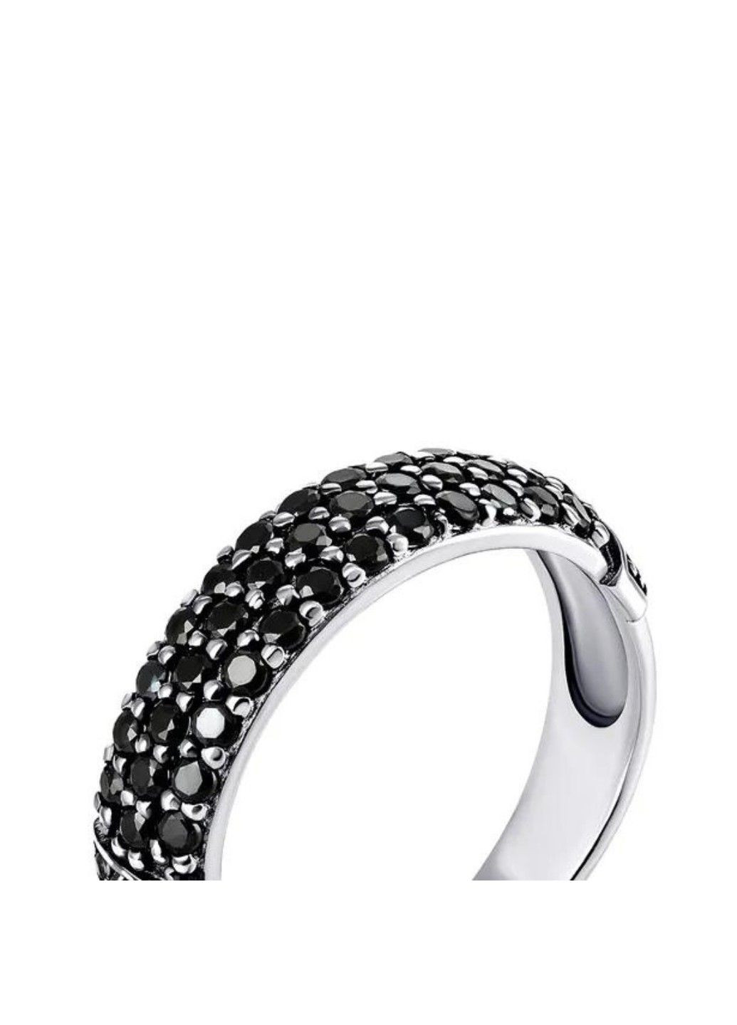 Серебряное кольцо с черными фианитами 16р UMAX (290685292)