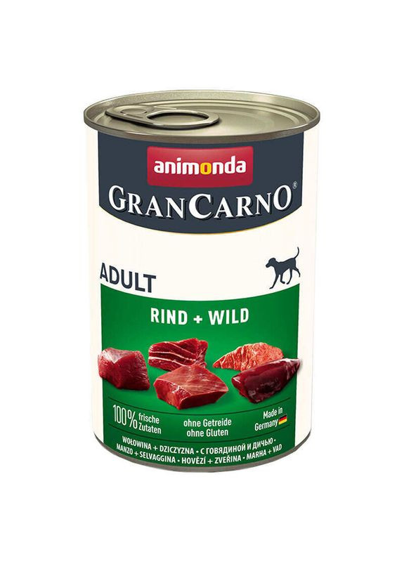 Влажный корм для собак GranCarno Adult Beef+Game 400г, с говядиной и дичью Animonda (292257126)