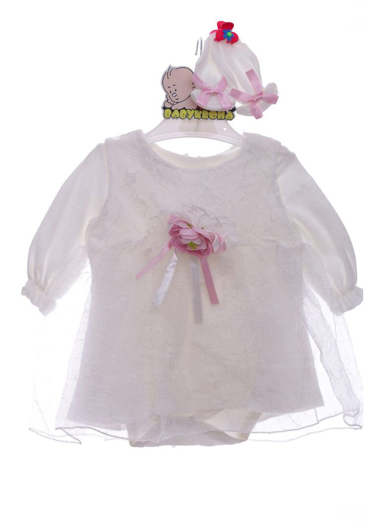 Боді з сукнею гіпюр Квітка молочна 62 см (36930) BABYKROHA (315423985)