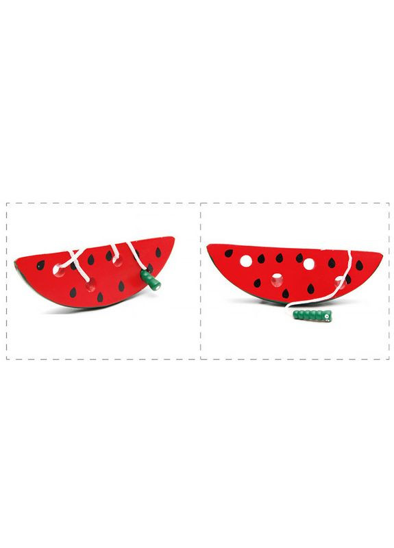Детская развивающая игрушка DL-115 шнуровка арбуз с червячком для дошкольного образования 4 шт. Lesko (336193510)