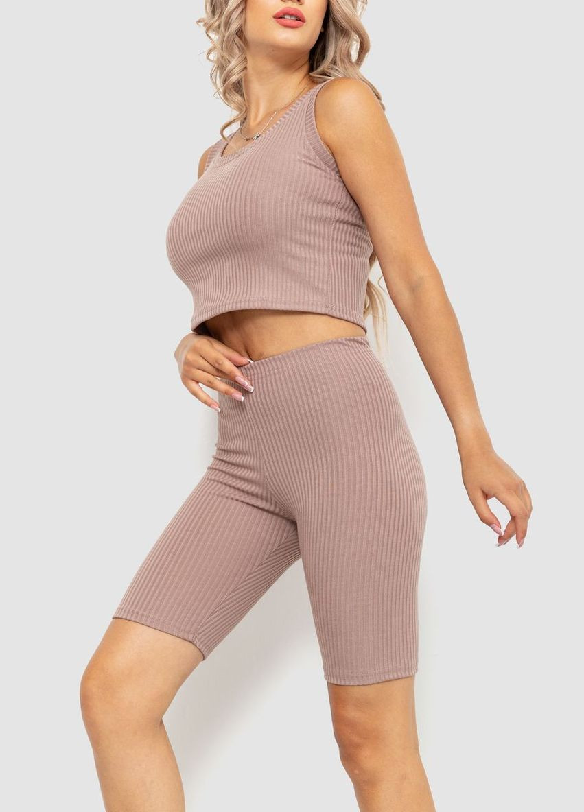 Костюм женский в рубчик повседневный темно-бежевый размер M (sku_214R700) Ager (316319445)