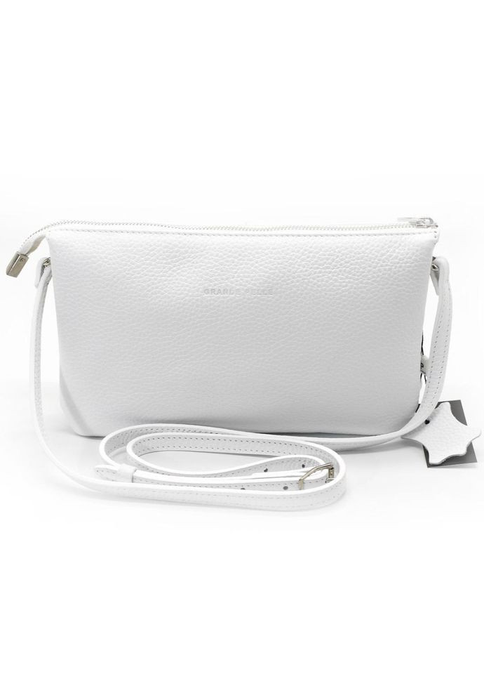 Жіночий клатч із ремінцем через плече, білий 70570201 Grande Pelle (298684413)