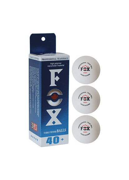 Шарики для настольного тенниса Fox 5*, 3шт, белый. World Sport (362445327)