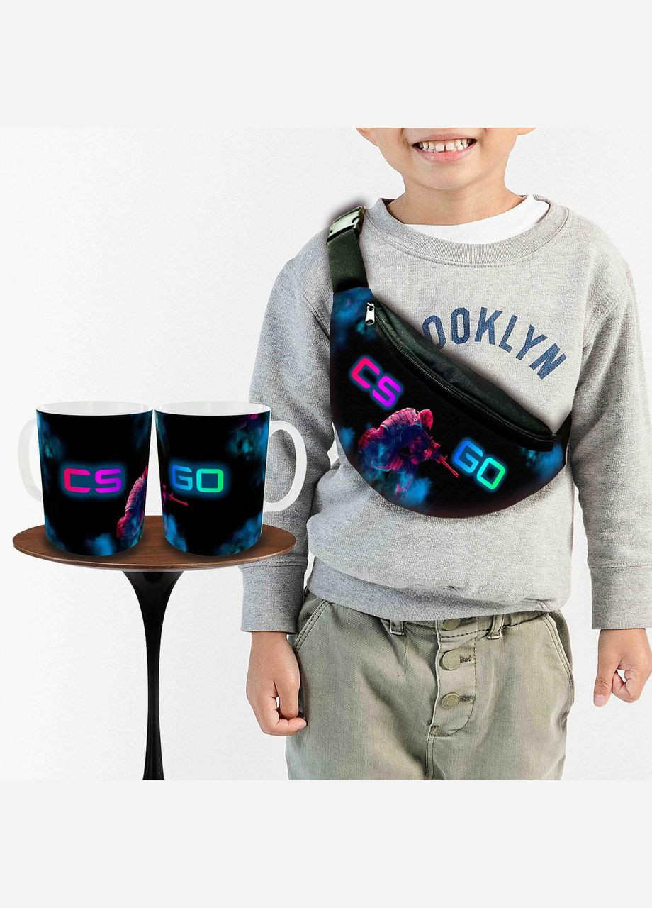 Подарочный набор:Сумка-бананка+ Кружка контр-страйк CS GO "Counter-Strike" детский,для мальчика (0254) No Brand (306438467)