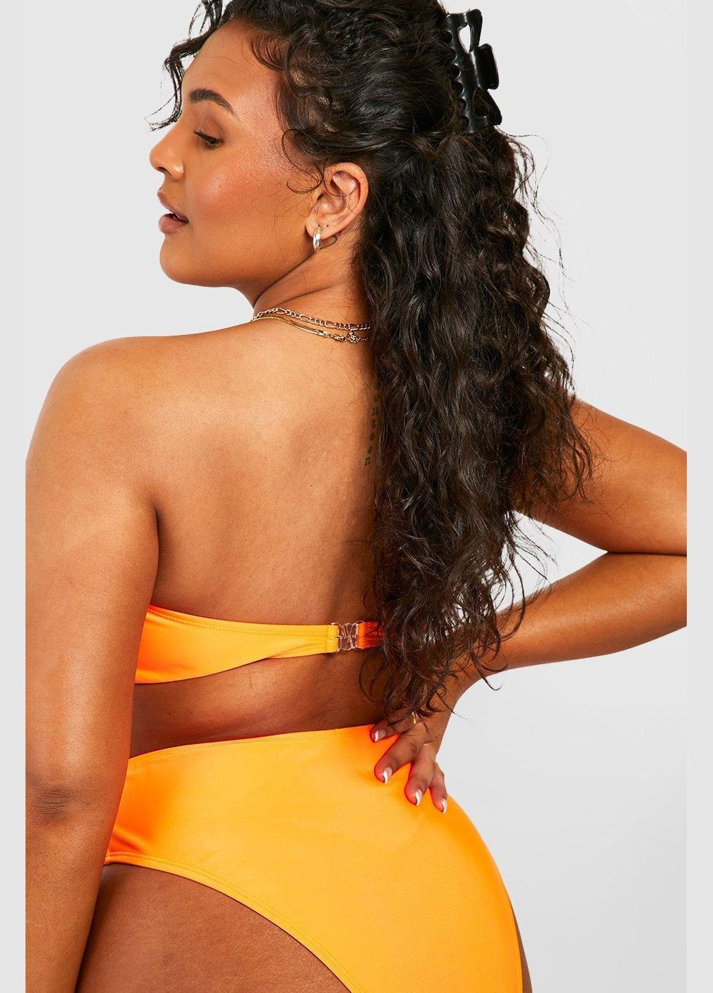 Оранжевый летний купальник (лиф и трусики) раздельный Boohoo