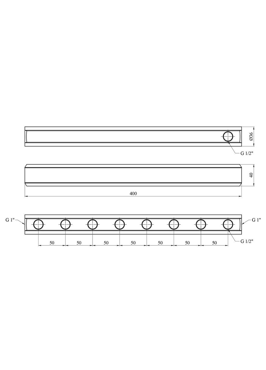 Коллектор балка на 8 выходов 1"x1/2" РВ латунный KR-2001 Karro (332956656)