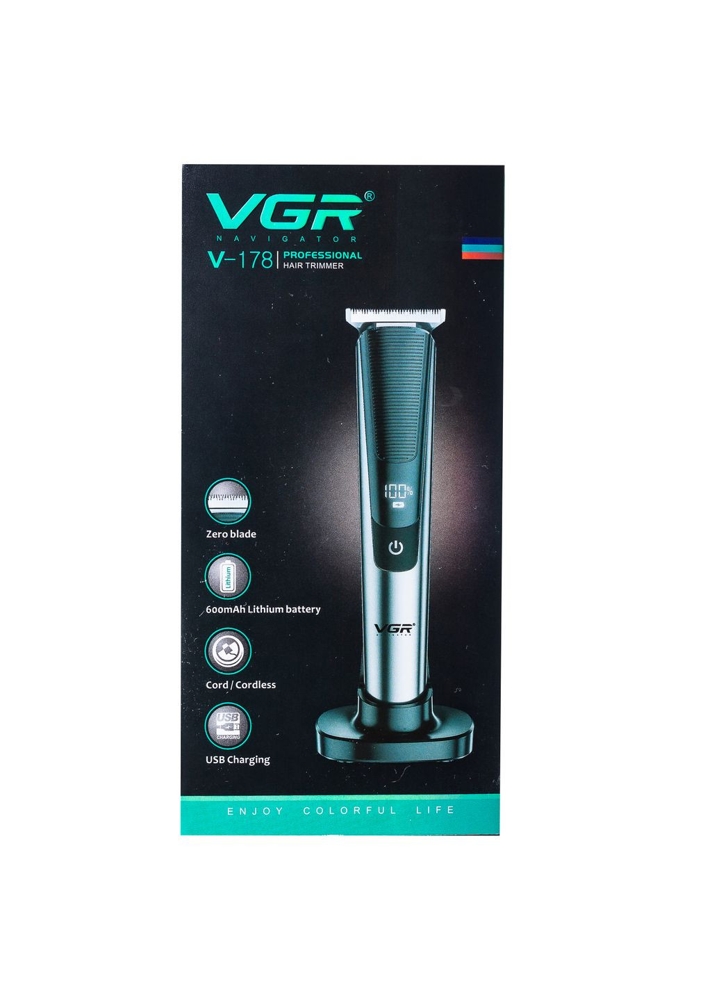 Триммер для стрижки V-178 аккумуляторный с дисплеем, VGR (363134523)