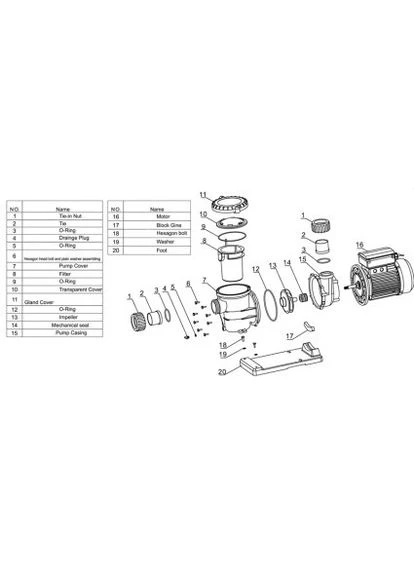 Насос для басейну LX STP200M (220В, 24 м3/год, 2HP) AquaViva (313403129)